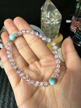 Load image into Gallery viewer, Kunzite with Larimar beaded bracelets
