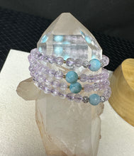 Load image into Gallery viewer, Kunzite with Larimar beaded bracelets
