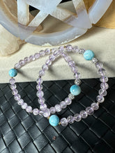 Load image into Gallery viewer, Kunzite with Larimar beaded bracelets
