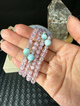 Load image into Gallery viewer, Kunzite with Larimar beaded bracelets
