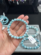 Load image into Gallery viewer, Larimar bracelets 8+mm Beads size
