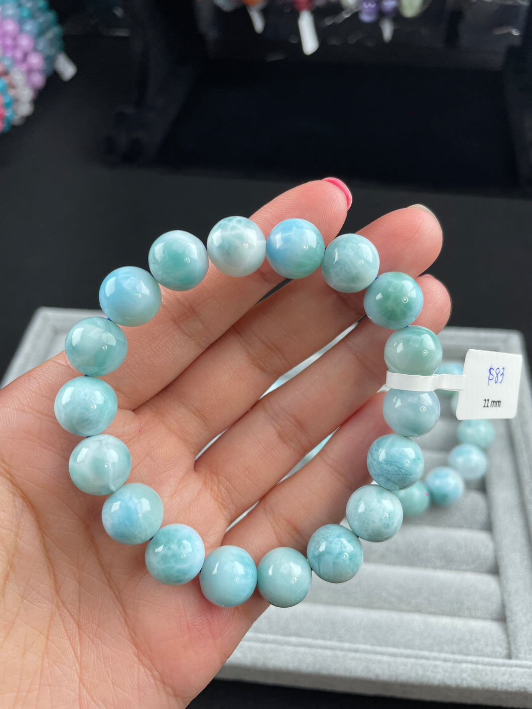 Larimar bracelets 11+mm Beads size