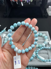 Load image into Gallery viewer, Larimar bracelets 8+mm Beads size
