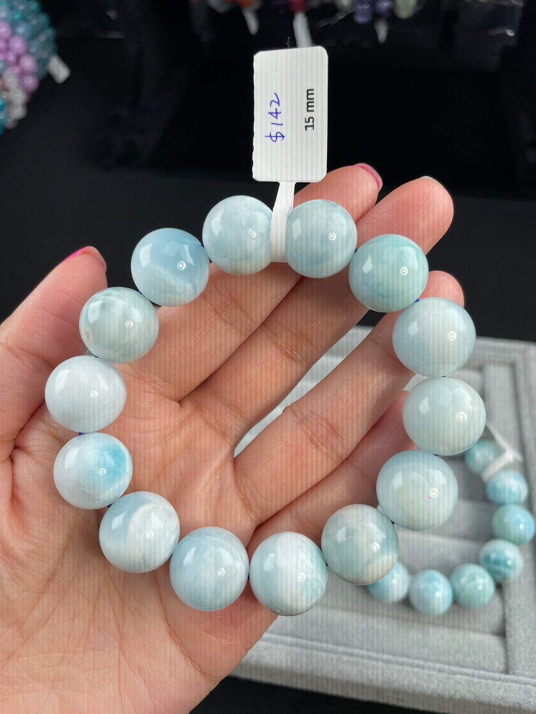 Larimar bracelets 15+mm Beads size