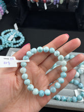 Load image into Gallery viewer, Larimar bracelets 8+mm Beads size
